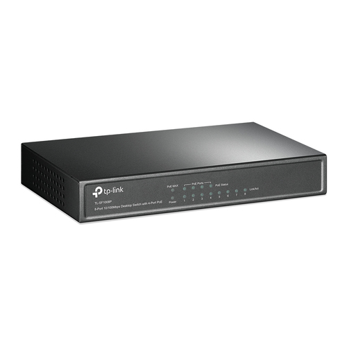 TP-Link (TL-SF1008P), Fast Ethernet (10/100), PoE, Unmanaged Switch