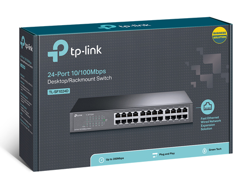 TP-Link (TL-SF1024D), Fast Ethernet (10/100), Unmanaged Switch