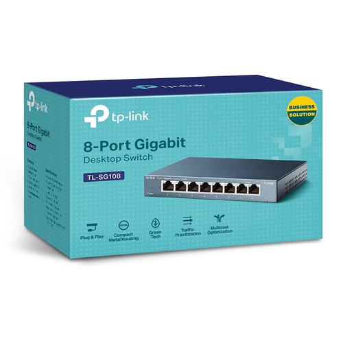 TP-Link (TL-SG108), L2, Gigabit Ethernet Unmanaged Network Switch