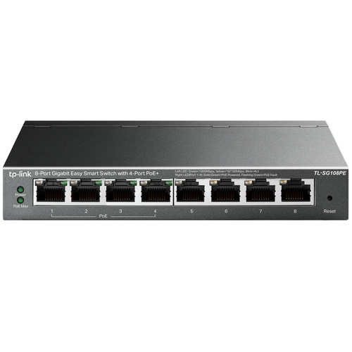 TP-Link (TL-SG108PE), L2, Gigabit PoE, Managed Network Switch