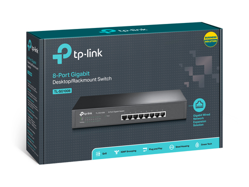 TP-Link (TL-SG1008), Gigabit Ethernet Unmanaged Network Switch