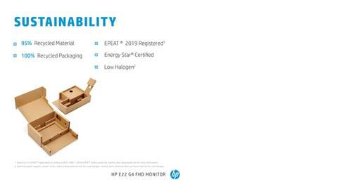 HP E-Series E22 G4, 54.6 cm (21.5"), 1920 x 1080 pixels, Full HD, LCD Monitor