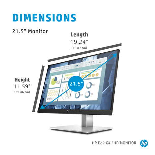 HP E-Series E22 G4, 54.6 cm (21.5"), 1920 x 1080 pixels, Full HD, LCD Monitor