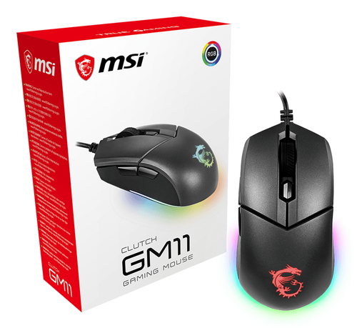MSI CLUTCH GM11 WHITE Gaming Mouse Left-hand, Optical, USB/A, 5000 DPI, Black