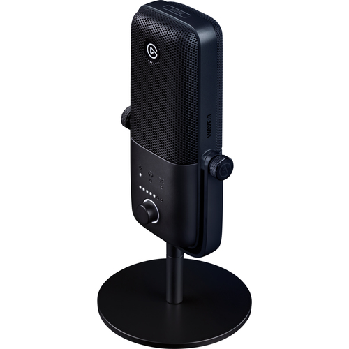 Elgato Wave 3 table microphone side view with stand