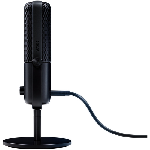 Elgato Wave 3 table microphone side view with stand