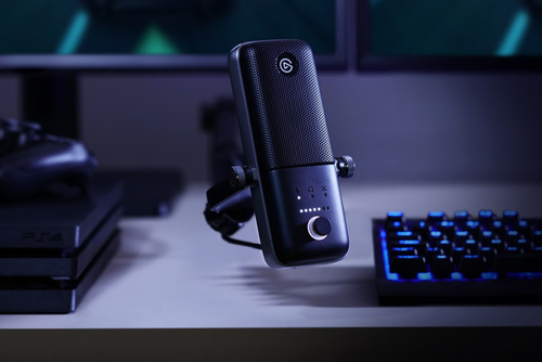 Elgato Wave 3 microphone on desk setup for content creators