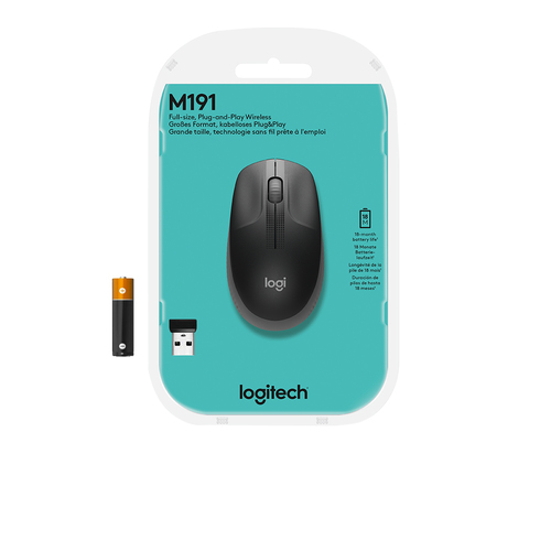 Logitech M190 (910-005905) wireless mouse, Ambidextrous, Optical, 1000 DPI