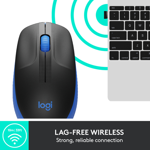 Logitech M190 Full-size wireless mouse, Ambidextrous, Optical, RF, 1000 DPI