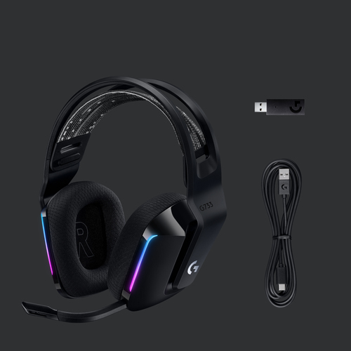 Logitech G G733 Wireless, 20 - 20000 Hz, Gaming, Headset/Headphones, Black