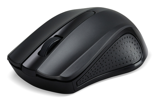 Acer Wireless Optical Mouse, Ambidextrous, Optical, RF Wireless, 1600 DPI, Black