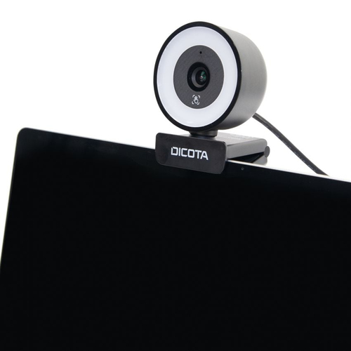 DICOTA D32066 5MP USB 4K Ultra HD Webcam – 2592x1944, Full HD, Clamp Mount,Black