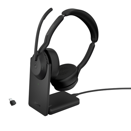 Jabra Evolve2 55 Link380c Stereo, Wired & Wireless, Headset/Headphones, Black