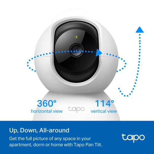 Tapo Dome camera with 360 degree pan and tilt coverage