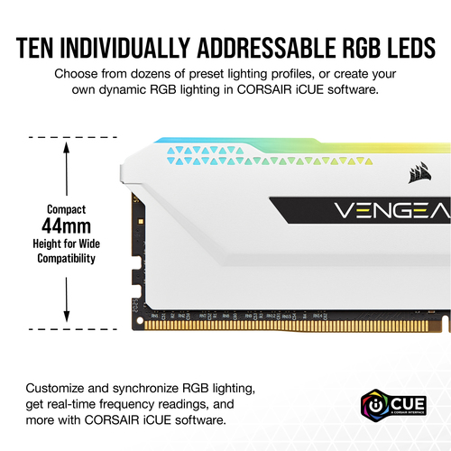 Corsair Vengeance RGB Pro, 32 GB, DDR4, 3600 MHz DIMM Memory for PC/Server