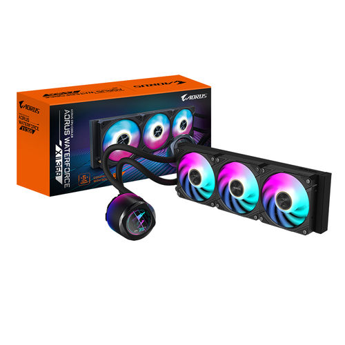 GIGABYTE AORUS WATERFORCE X II 360 AIO Liquid CPU Cooler - 3x120mm ARGB Fans