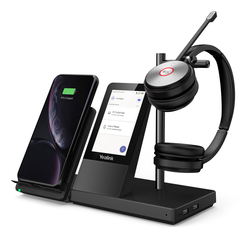 Yealink WH66 wireless headset photo showing sleek black design