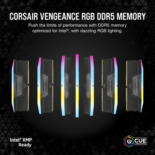 Corsair Vengeance RGB, 16GB,2 x 8 GB DDR5, 5200 MHz, 288-pin DIMM for PC/Server