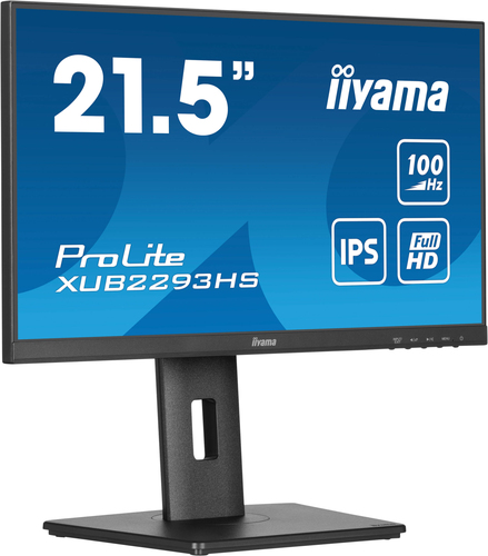 iiyama ProLite XUB2293HS 21.5 inch IPS LED monitor front view black Full HD 1920x1080 display