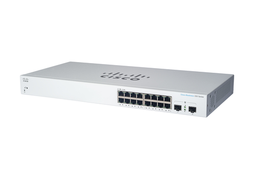 Cisco Business CBS220-16P-2G, 16 Port GE PoE, 2x1G SFP, L2, Managed Smart Switch