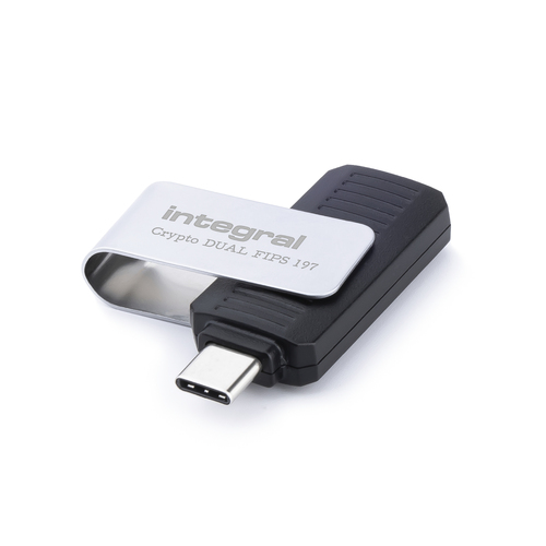 Integral 256GB, AES 256-bit Dual Password 160MB/s Encrypted USB-C Flash Drive