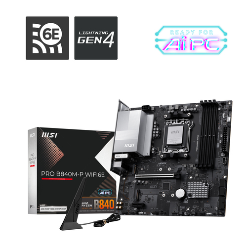 MSI PRO B840M-P WIFI6E Micro ATX AM5 Motherboard