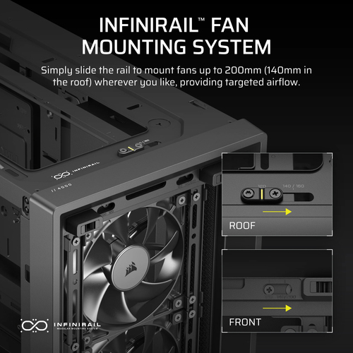 Corsair FRAME 4000D RS, Plastic, Steel, Tempered glass, Gaming Midi Tower Case