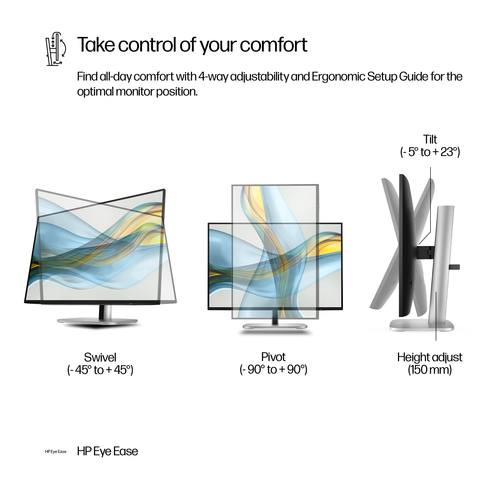 HP Series 5 Pro 24 inch 1920 x 1200 pixels WUXGA LCD Monitor Black