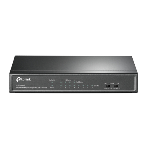 TP-Link (TL-SF1008LP), Fast Ethernet PoE, Unmanaged Network Switch