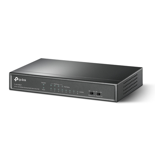 TP-Link (TL-SF1008LP), Fast Ethernet PoE, Unmanaged Network Switch