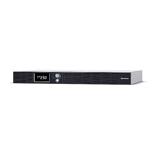 CyberPower OR1000ERM1U rackmount UPS front view with LCD display
