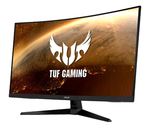 Close-up of ASUS TUF Gaming VG328H1B LED panel with vibrant colors