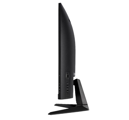 ASUS TUF Gaming VG328H1B setup on gaming desk with speakers