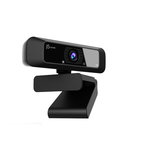 j5create JVCU100 1080p Full HD Webcam, 2.07MP, 360° Rotation, USB, Black