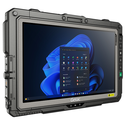 Getac UX10G3-EX side view showing slim rugged design and reinforced edges