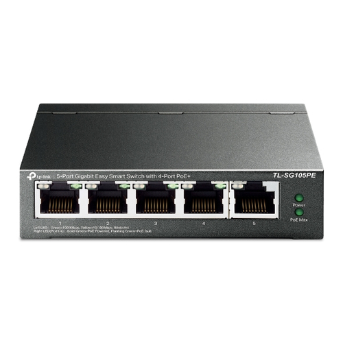 TP-Link, 5-Port Gigabit with 4-Port PoE+, L2, Managed Smart Switch
