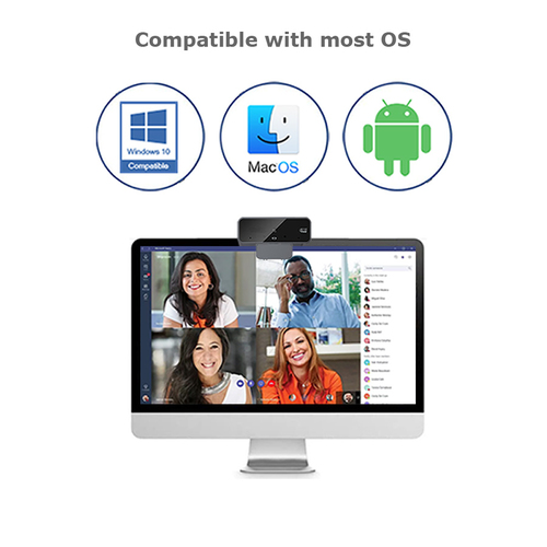 Adesso CyberTrack H6 8MP USB Webcam – 4K 3880x2160, 30fps, Auto, Privacy Shutter