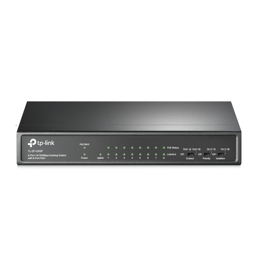 TP-Link 9-Port 10/100Mbps Switch with 8-Port PoE+, Unmanaged, Full duplex