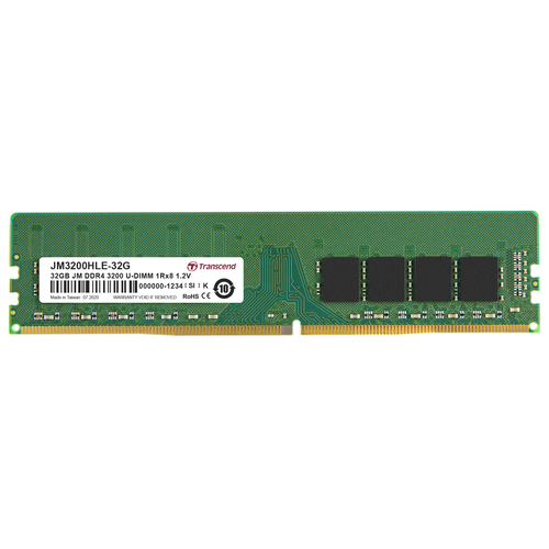 Transcend JetRam DDR4-3200 U-DIMM 32GB, 32 GB, 1 x 32 GB,  288-pin DIMM