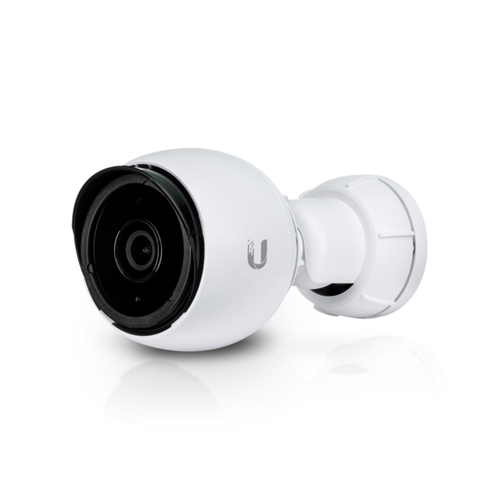 Ubiquiti UniFi Protect G4-Bullet indoor/outdoor wired bullet IP security camera mounted on wall with PoE connectivity