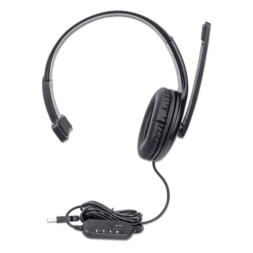 Manhattan Mono Over-Ear (179874), USB-A, Wired Headset/Headphone