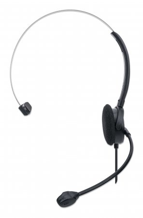 Manhattan Mono On-Ear (179867) USB-A for Sound & Mic, Wired Headset/Headphone