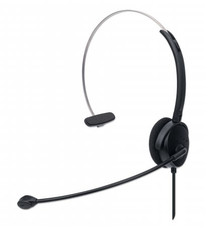 Manhattan Mono On-Ear (179867) USB-A for Sound & Mic, Wired Headset/Headphone