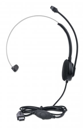 Manhattan Mono On-Ear (179867) USB-A for Sound & Mic, Wired Headset/Headphone