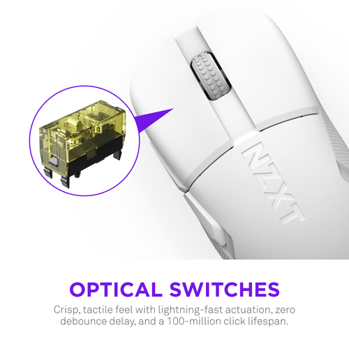 NZXT (MS-101NW-02) Right-hand, Optical, RF Wireless Mouse