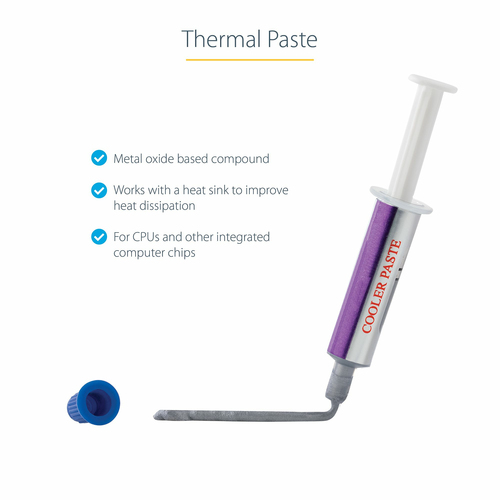 StarTech SILVGREASE1 1.5g Metal Oxide CPU ThermalPaste Silver Grease SyringeTube