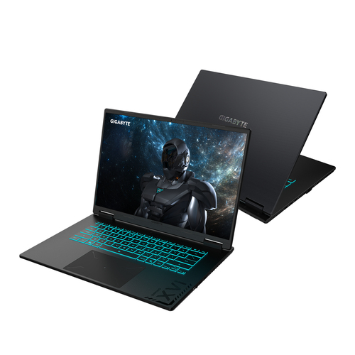 GIGABYTE GAMING A16 PRO DXH laptop open angle showing WQXGA IPS screen and slim bezels