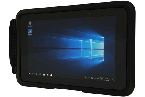 Zebra ET51 rugged tablet front view, 8.4 inch high resolution display in black with Windows 10 IoT