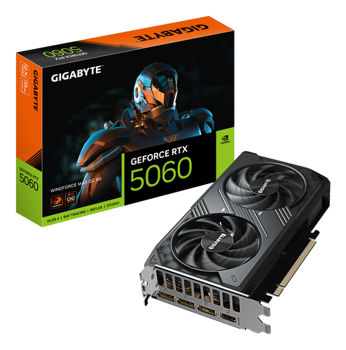 GIGABYTE GeForce RTX 5060 WINDFORCE MAX OC 8G Graphics Card, 8GB PCI Express 5.0