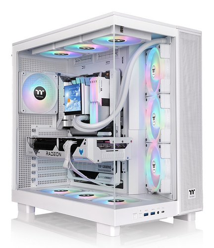 Thermaltake View 380 XL TG ARGB white gaming PC case with tempered glass panels